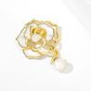 Imitation Fritillary Camellia Brooch High-End Female Luxury Temperament Pearl Brooch Niche Design Pin Suit Accessories