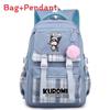 Zaino a Libro di Kuromi per Bambini Zaino in Nylon con Cartone Animato di Ragazza per Viaggi e Scuola