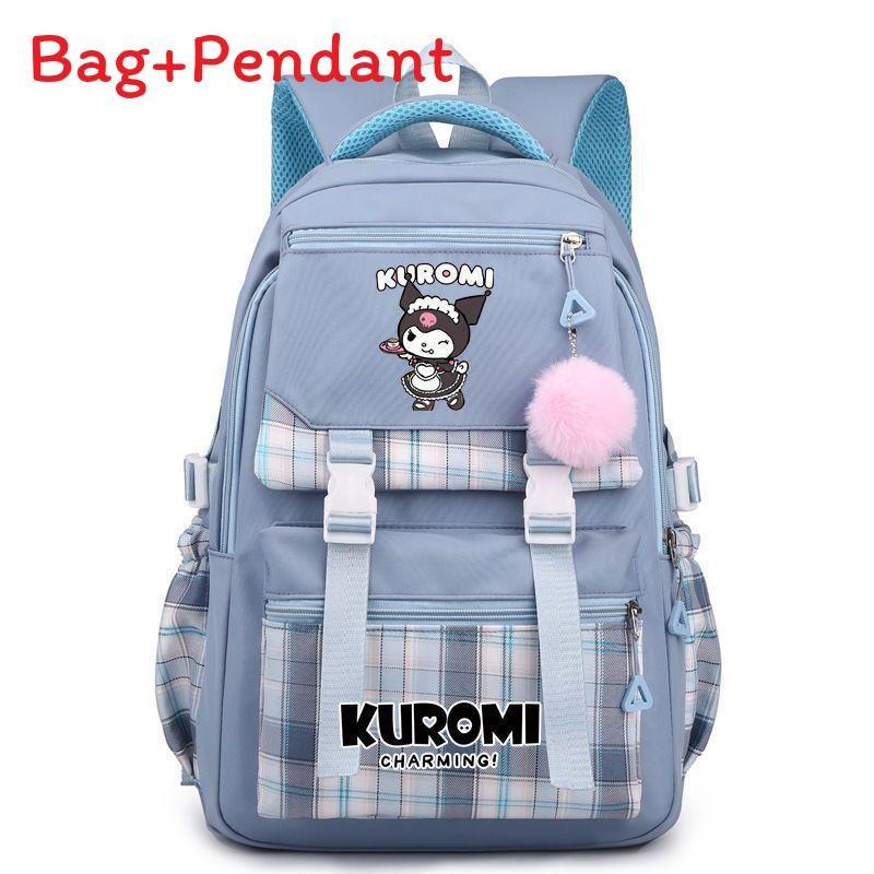 Zaino a Libro di Kuromi per Bambini Zaino in Nylon con Cartone Animato di Ragazza per Viaggi e Scuola