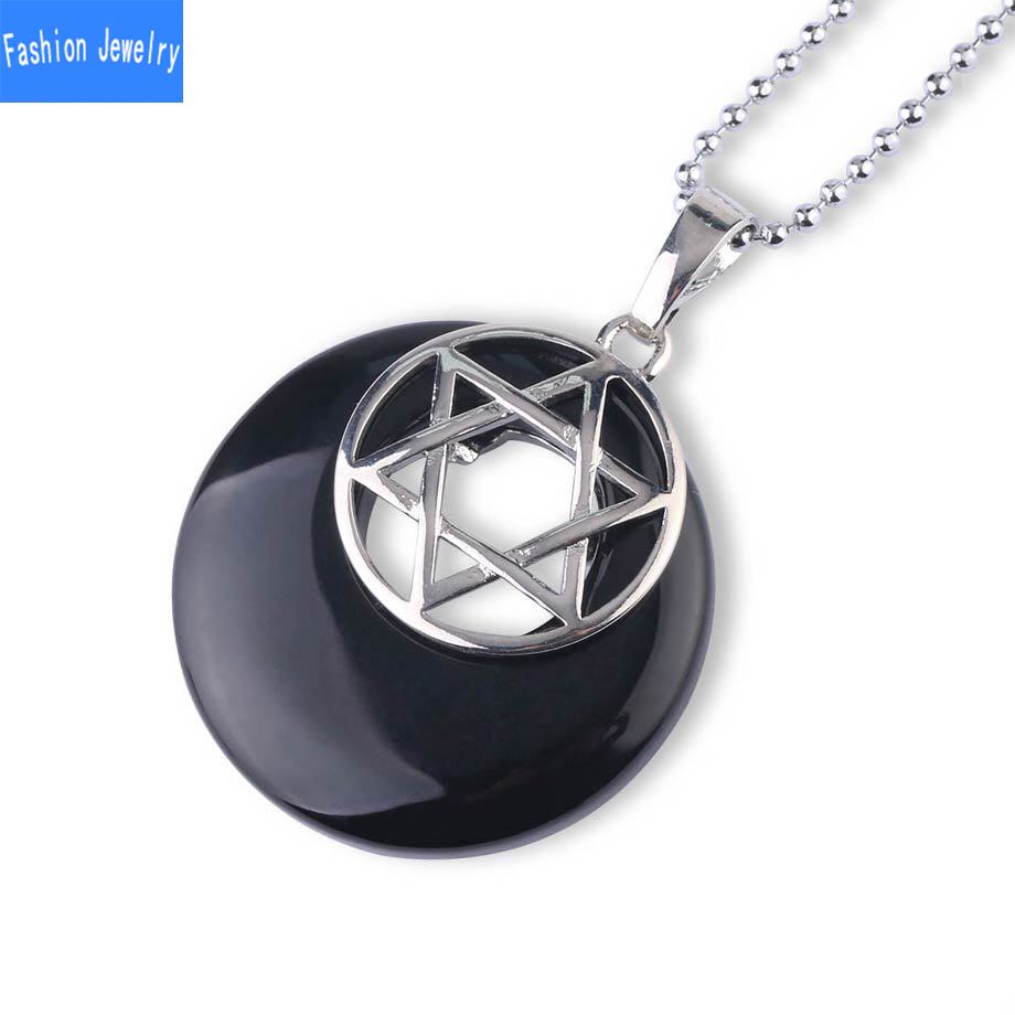 

Ожерелье из ракушки, Звезда Давида, ажурное ожерелье, натуральный камень, ностальгическая и безопасная застежка, женское ожерелье black agate