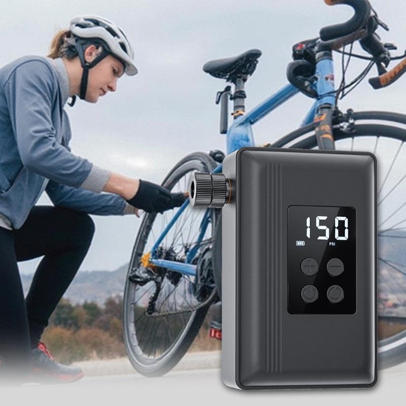 High Accuracy Bike Air Pumps Digital Display Compact Design Lightweight ABS Bike Tire Pumps Fast Inflation Device