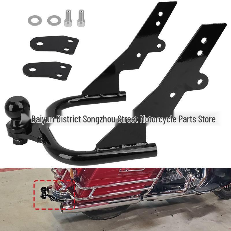 Czarny Wspornik Haka Holowniczego do Modyfikacji Harley Road King & Street Glide