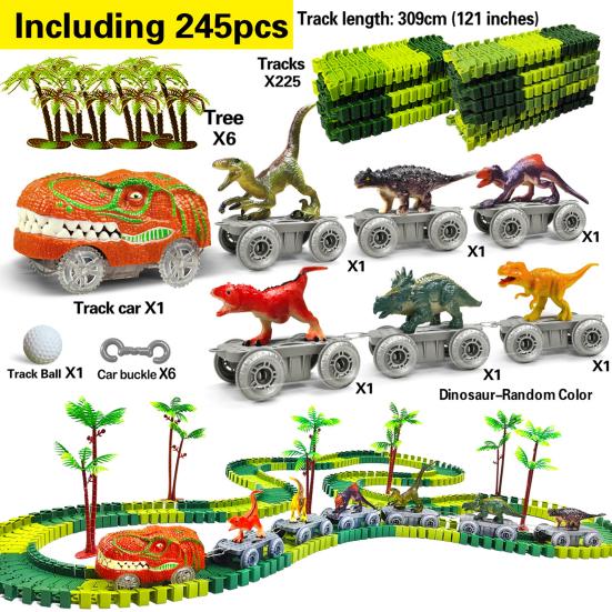 Kids Dinosaur Train Toy DIY Track Building Dino Train Fine Motor Skills Toddlers