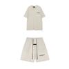Základy 3D Silikonový Potisk Bavlněné Tričko Šortky Set Unisex Volný Streetwear Outfit