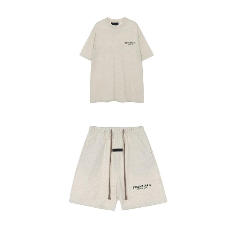 Základy 3D Silikonový Potisk Bavlněné Tričko Šortky Set Unisex Volný Streetwear Outfit