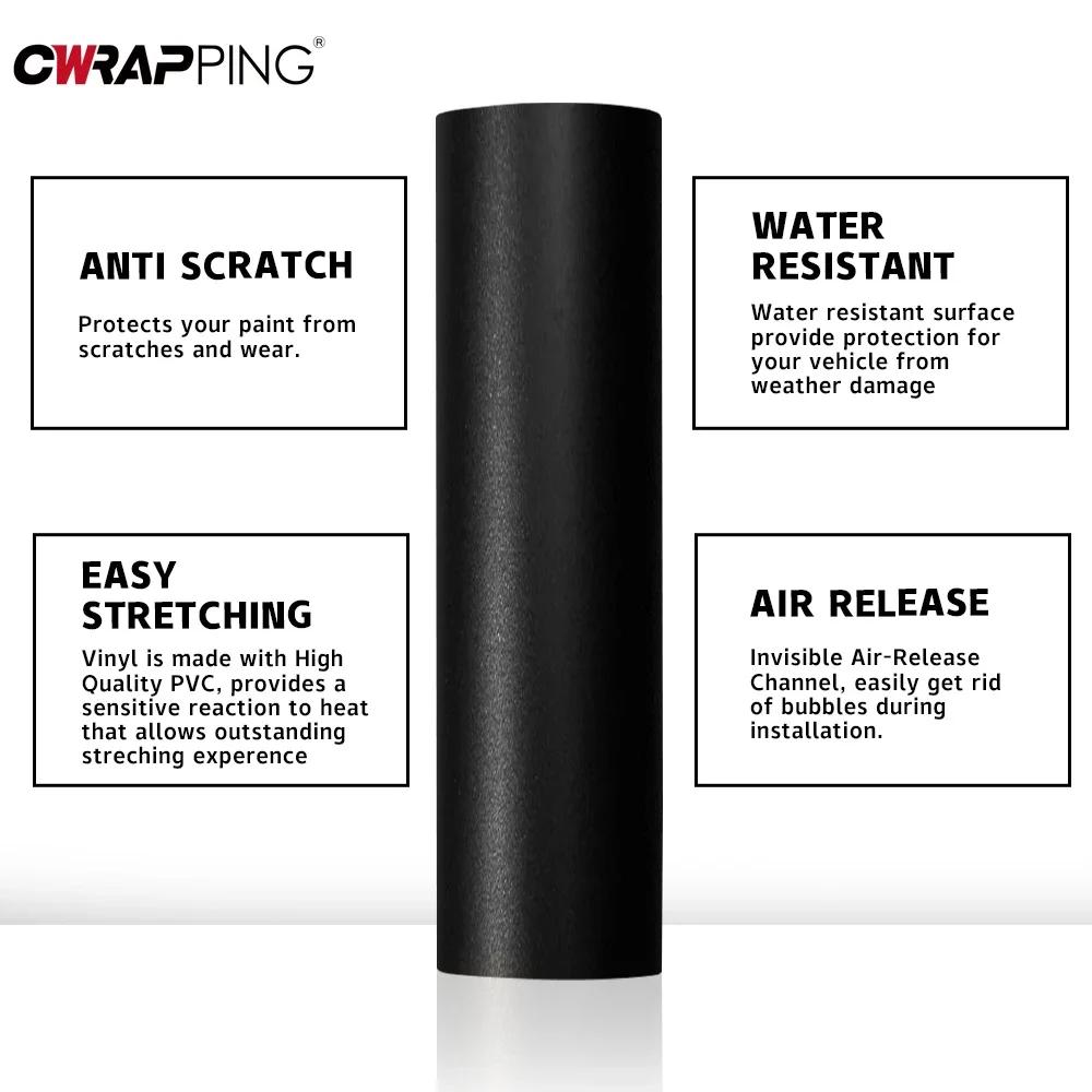 Matt Black Vinyl Wrap Film Vinyl Car Stickers Personalized Anti-Scratch Self-adhesive for Car Body Films Wrapping Foil Custom