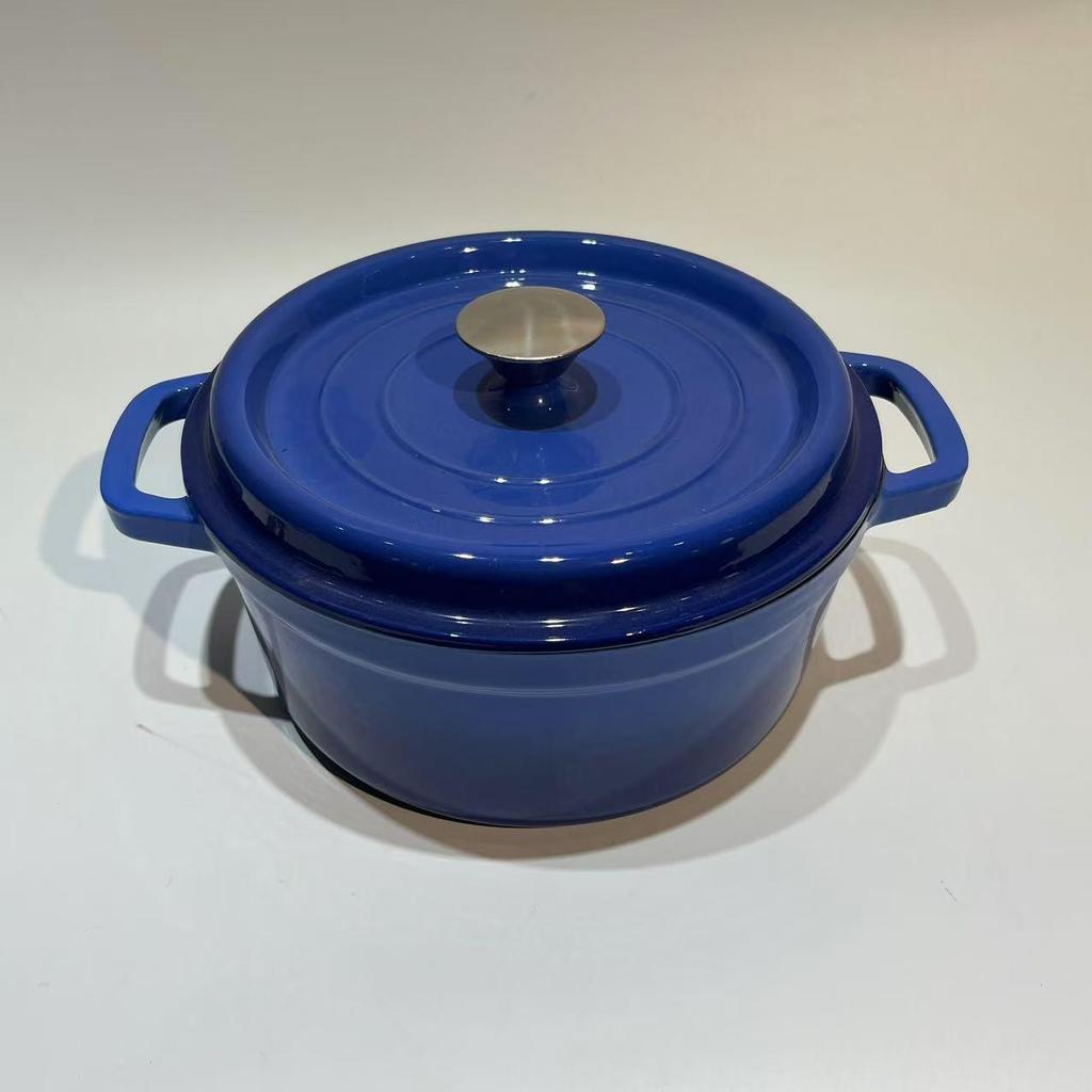 Premium Cast Iron Enamel Pot: Non-Stick, Uncoated Stew, Casserole, and Soup Pot, Multifunctional Cookware.