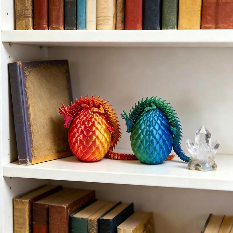 3D Printed 30Cm Dragon Egg With Articulated Dragon Model Home Decor Items Room Decoration Sculptures Figurines Desktop Ornament