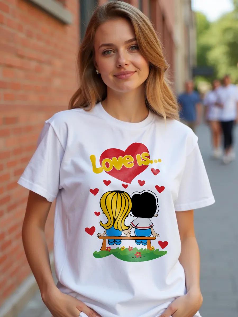 Oversized Love is print T-shirt L