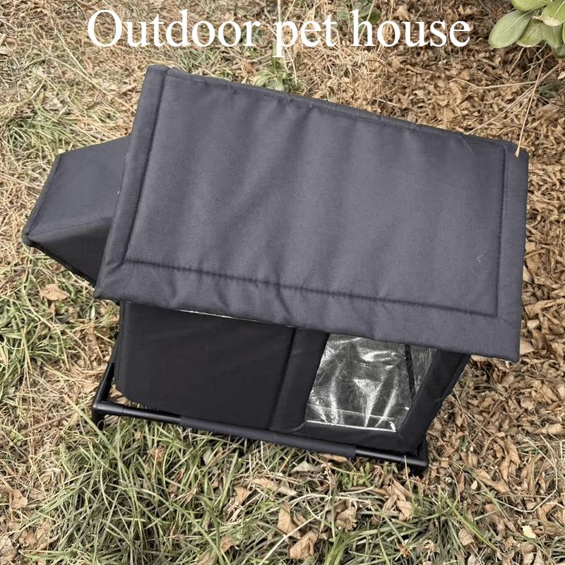 1SET Winter Outdoor Pet House - Heavy Duty Oxford Shelter with Security Fence, Weather Protection, Outdoor Pet Shelter