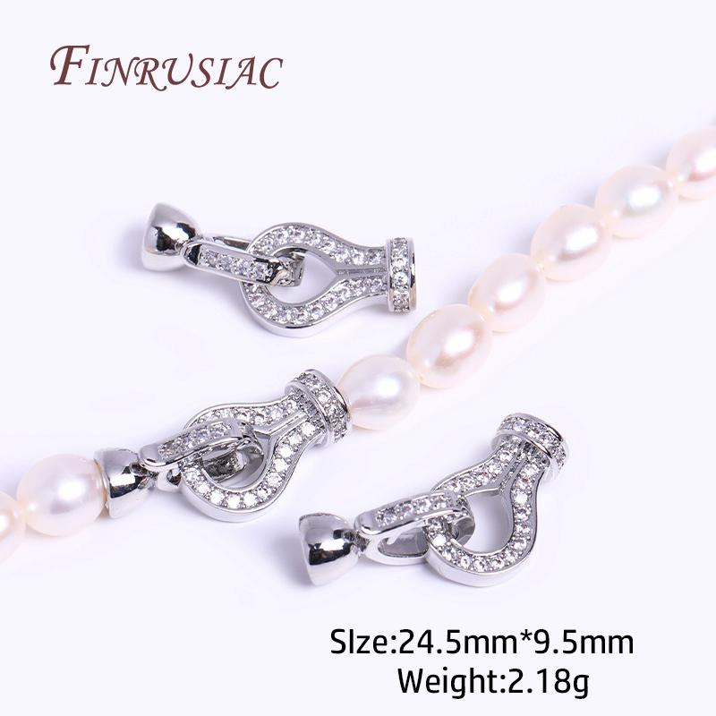 Inlaid Zircon Connector Bead Clasps Fastener DIY Jewelry Making,Classic 18K Gold Plated Pearl Clasps For Necklace Making