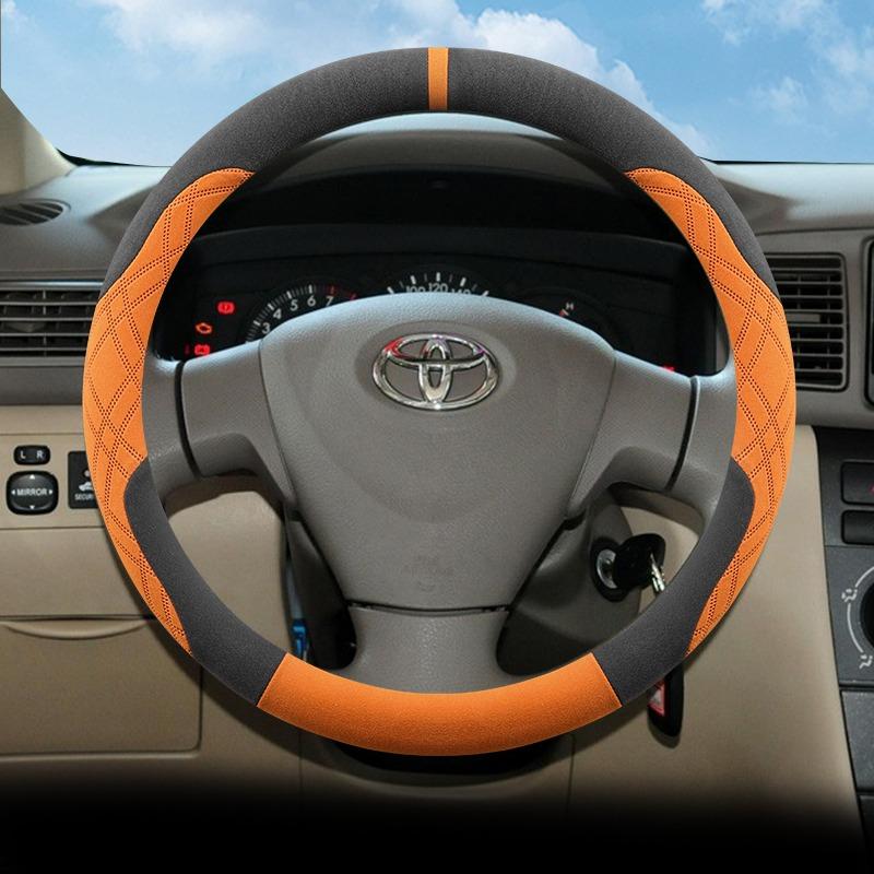 Suede Car Steering Wheel Cover Wrap for Toyota COROLLA EX 2004-2010 2012 2013 Toyota Corolla 2007-2026 Anti Slip Breathable