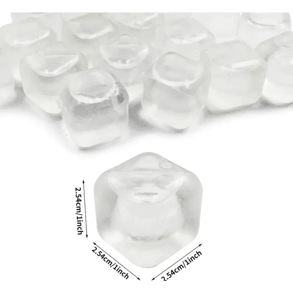 20Pcs Reusable Plastic Quick-Freeze Easy-to-Clean Fake Ice Cubes for Making Cold Appealing Drinks