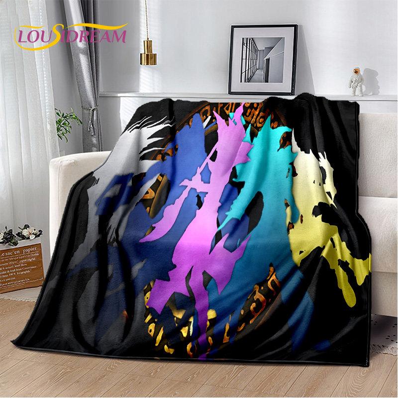 Yu-Gi-Oh MONSTER CARD Anime Cartoon weiche Plüschdecke, Flanelldecke, Überwurf, Decke für Wohnzimmer, Schlafzimmer, Bett, Sofa, Picknick, 3D