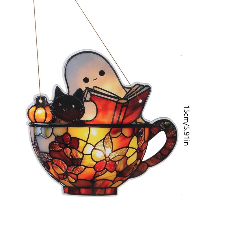 Halloween Window Decoration Acrylic Hanging Art For Home Garden Office Classroom Indoors Outdoor Seasonal Decors