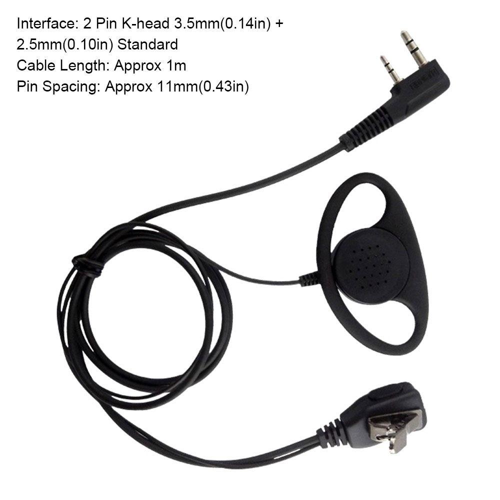 1Pcs K-head 2 Pin Walkie Talkie Headset Ear Hook Radio Accessory  Two Way Radio Accessory