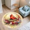 Flower Bird,Round Area Rug,Carpet Rug for Living Room Bedroom Sofa Playroom Decor,Non-slip Floor Mat