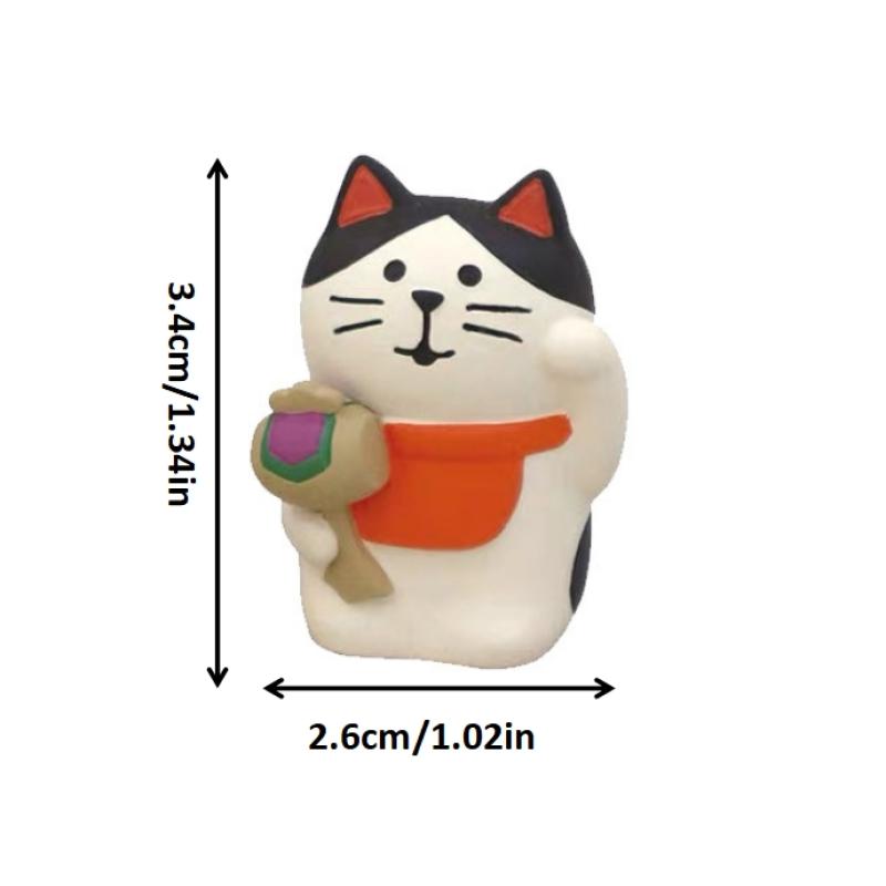 Japanese Zakka Cat Statue Cat Miniature Figurines Resin Craft Toys Ornament Car Home Decoration Photography Props