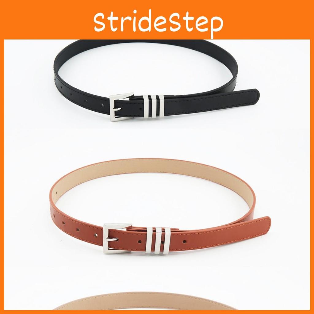 Metal Buckle Polished Womens Belt In Solid Color Versatile Paired Jeans With