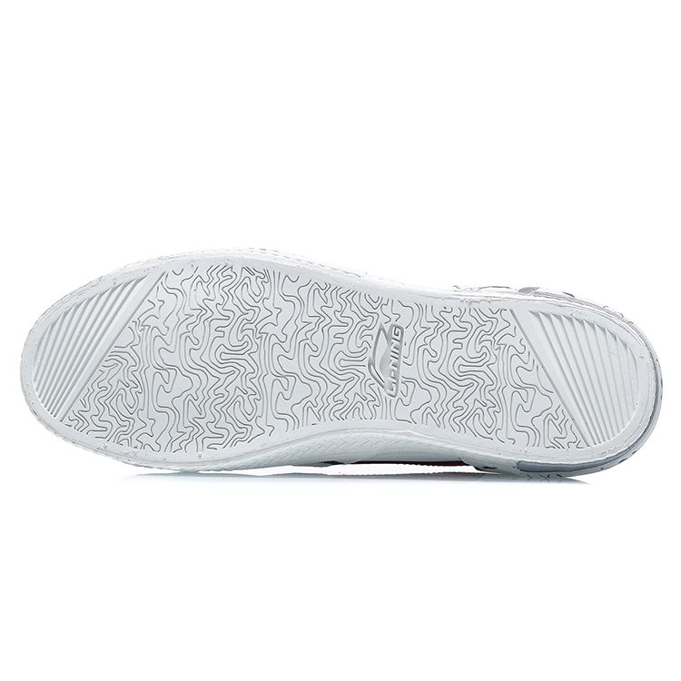 Li Ning Paris Fashion Week Series Synthetic Leather Classic Durable Lightweight Low-Top Skate Shoes Men Sneakers White Red AECR037-3