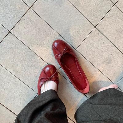 Antislip Nieuwe Stijl Leren Schoenen, Lage Enkele Schoenen met Platte Zool, Damesschoenen