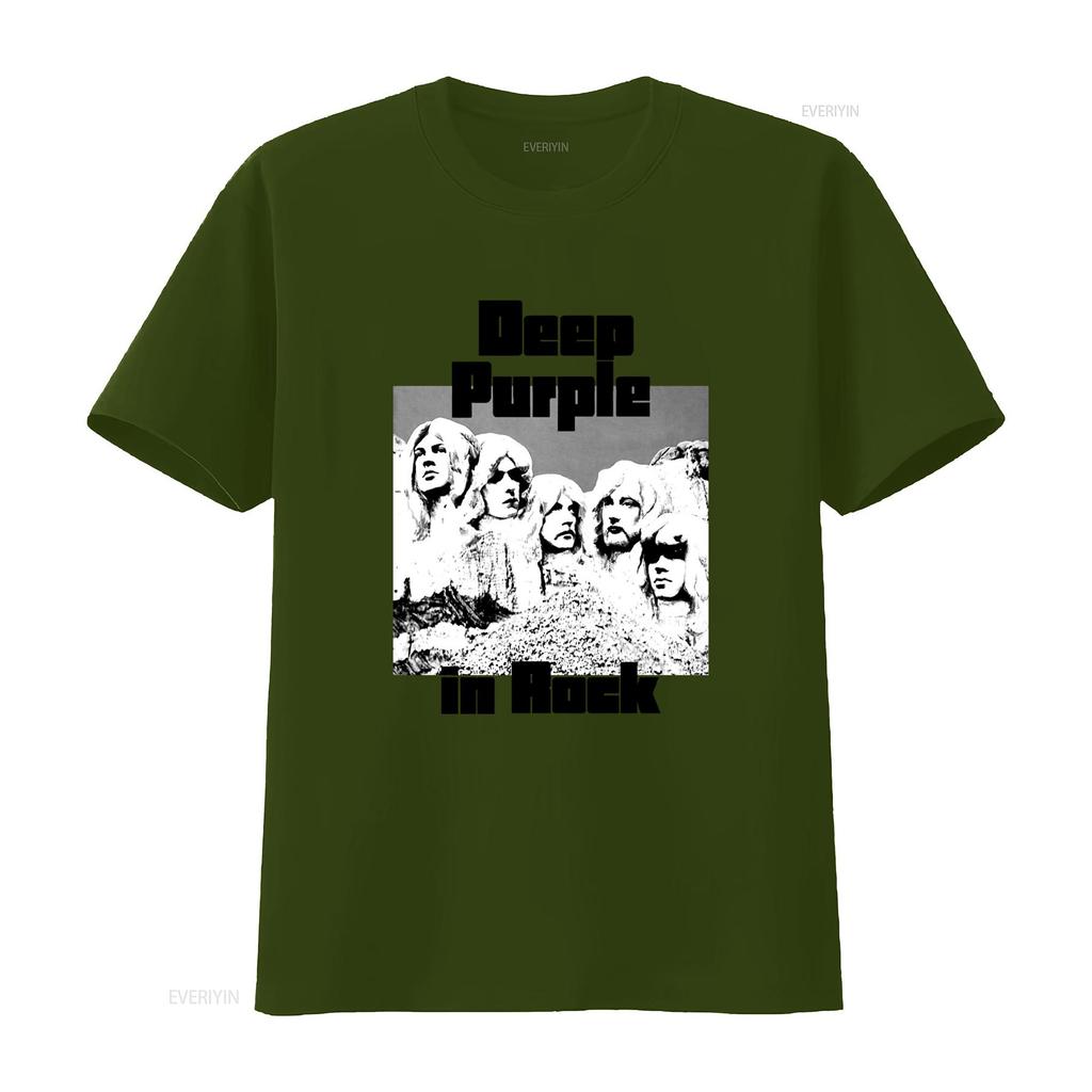 Vintage Retro Tiefes Lila Rockband Monochromer Druck Lässiges T-Shirt Vintage Leicht Atmungsaktiv Homme Bequem Weich