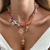 3Pcs/Set Boho Flower Shell Layered Pendant Necklace Set for Women Multilayer Coconut Tree Conch Choker Chain Party Jewelry Gift
