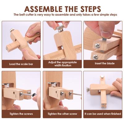 Cortador de Correa de Cuero Herramienta Ajustable para Cortar Tiras de Cuero Herramienta Portátil para Cortar Cuero Cortador de Correa de Madera y Cuero con 3 Cuchillas