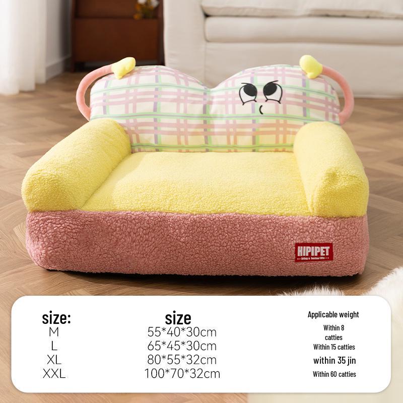 Cozy All-Season Dog & Cat Bed: Warm, Removable, Washable Cushion