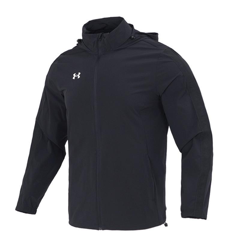 Under Armour Stylish Zip-Up Hoodie And Comfortable Drawstring Pants Casual Sports Set Men Sets Black 22500408-001+23600701-001