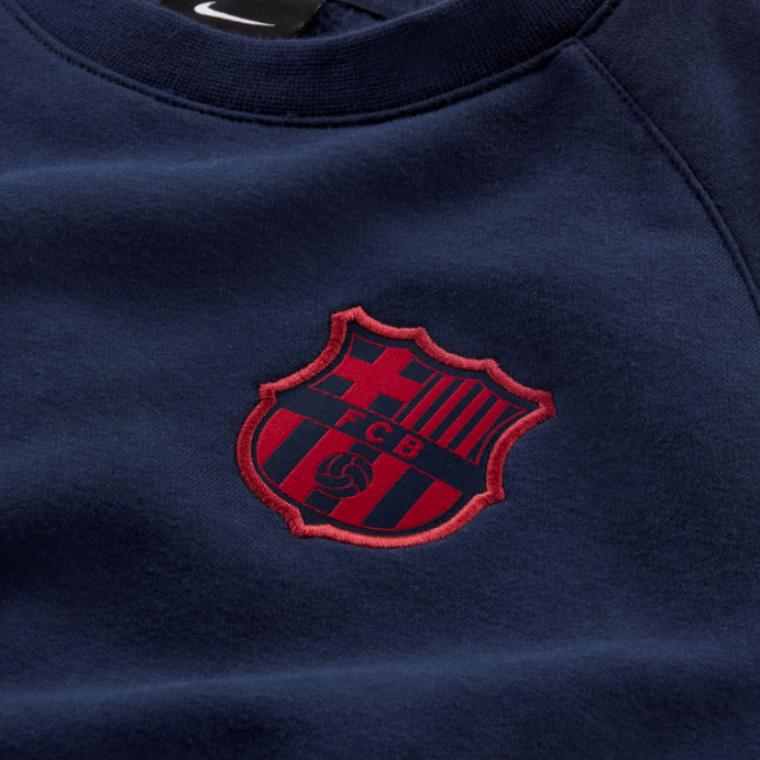 Nike FC Barcelona Fleece Crewneck Pullover Long Sleeve Sweatshirt Men Sweatshirt BQ6500-451