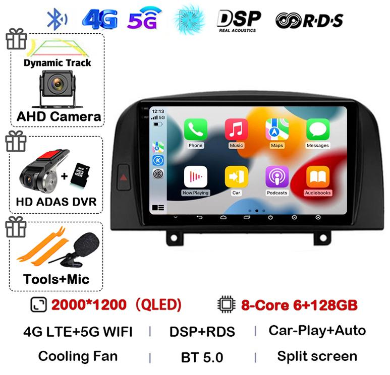Android 14 Carplay 4G+WIFI Car Radio For Hyundai SONATA NF 2004 2005 2006 2007 2008 GPS Autoradio Multimedia Video Player Stereo