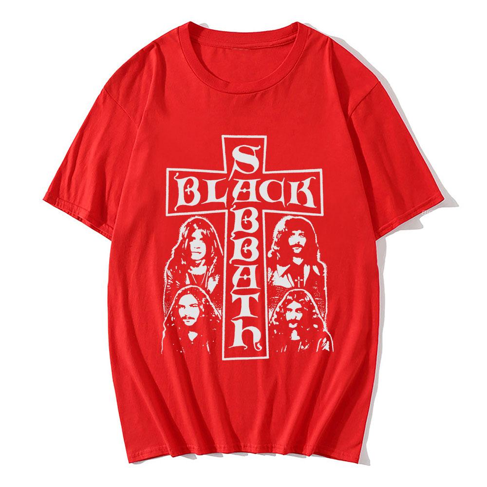 Never Say Die Henry T-Shirt Black Sabbath Rock Band Tshirts Short Sleeve Cotton Loose Tee-shirt Grunge Hip Hop Streetwear