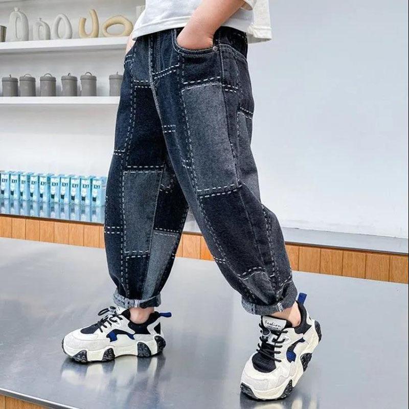 Spodnie dziecięce Chłopięce i dziewczęce Jeansy Jesienne i zimowe Luźne spodnie Koreańskie spodnie na co dzień Spodnie