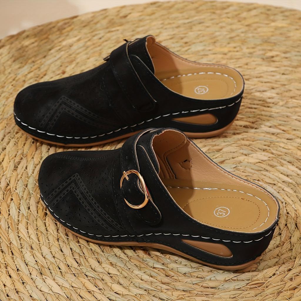 Leisure Baotou Half Slippers Female 2025 New Strap Slope with Large Size Hollow Slippers