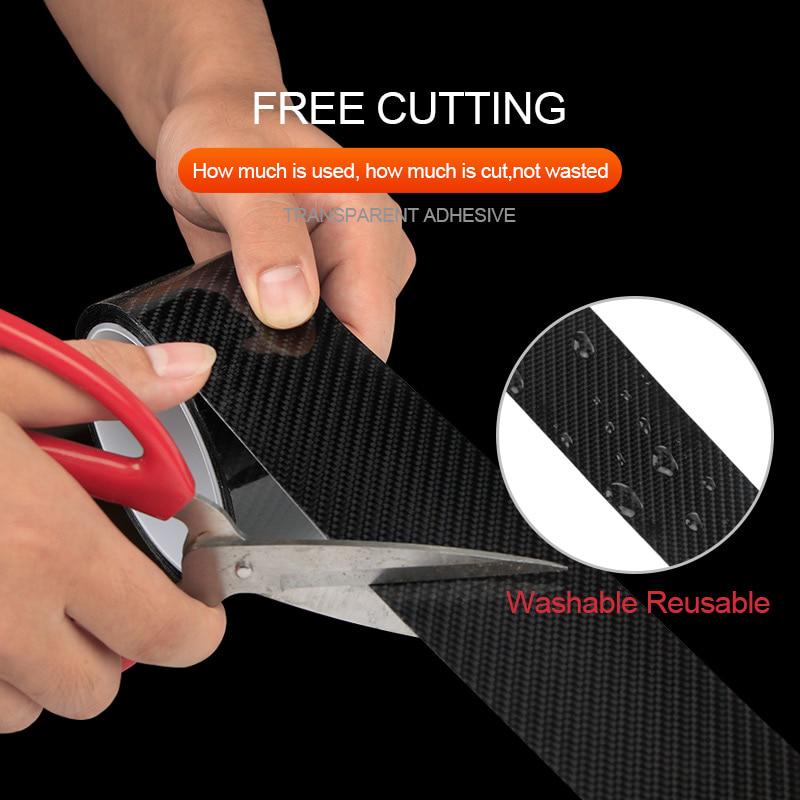 Car Sticker Carbon Fiber Vinyl 3D Decals Anti Scratch Film Automobiles Door Trunk Bumper Protector
