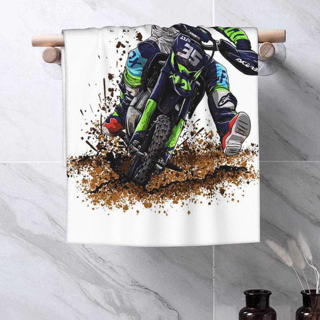 Motocross Dirt Bike Studios MX Rider 35 Asciugamano Facciale Morbido Asciugatura Rapida Piscina Bagno Asciugamani in Cotone Assorbenti