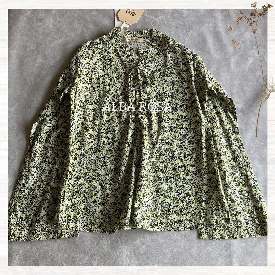 [Unused / with tags] Made in Japan ALBA ROSA Regular price 15,540 yen Floral pattern blouse