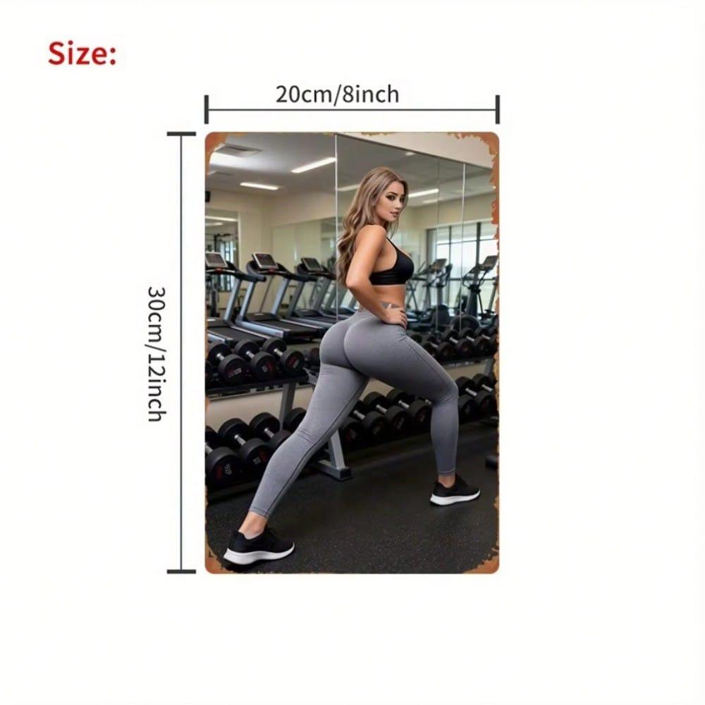 Metal Poster Fitness Girl Weightlifting Home Gym Wall Art