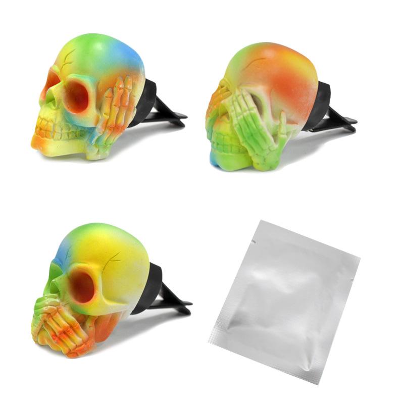 Skull-Shaped Aromatherapy Ornament Halloween Decor Car Accessory Ghost Festival Colorful Skull-Shaped Aromatherapy Decor Small Gift