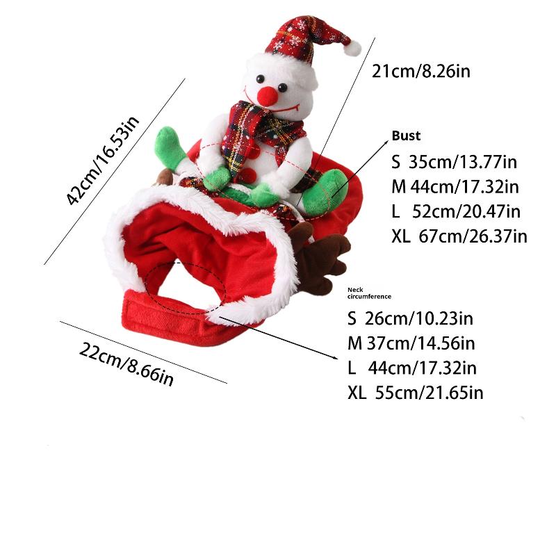 

Funny Pet Christmas Snowman Riding Horse Costumes Dressed Up Dogs Cats Puppy Cosplay Party French Bulldog Chihuahua Pet Clothing XL