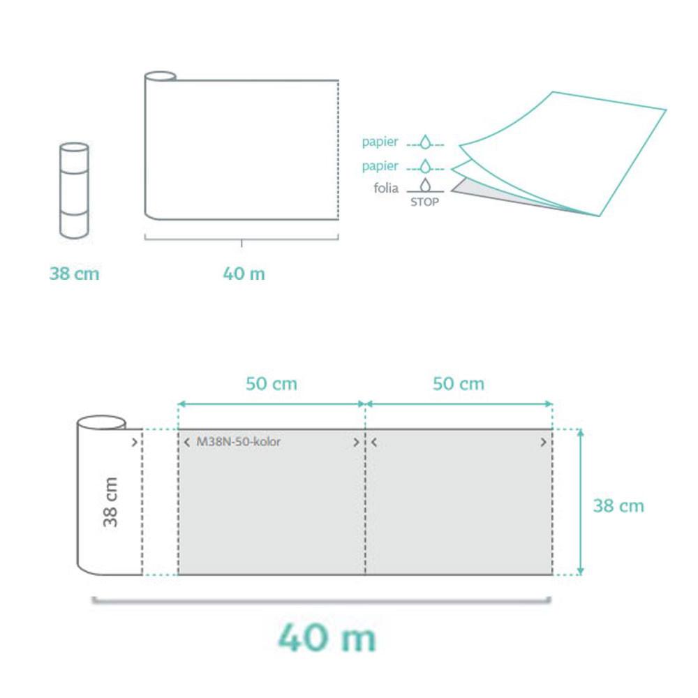 Hygienic Pad On A Roll 38cm X 50cm Purple Foiled 54g Medixpro 80 Pcs