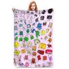 Bfdi Inanimate Insanity Coperta Cartone Animato Tutti i Personaggi Peluche Vintage Morbida Coperta da Divano Copertura per Sedia Divano Tutte le Stagioni Camera da Letto