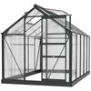 6 X 10ft Polycarbonate Greenhouse, Large Walk In Green House with Slide Door and Window, Garden Plants Grow House with Aluminium Frame and Foundation