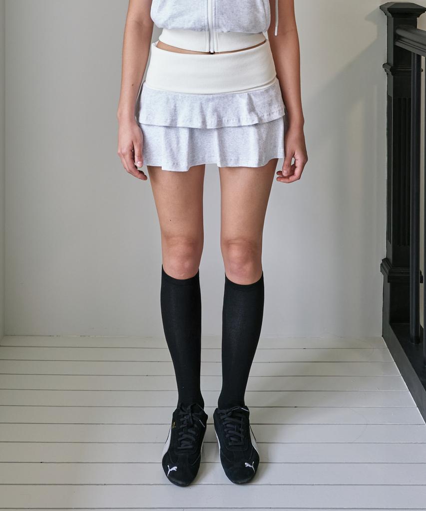 Poyeong 00 Can Can Skirts White Melange