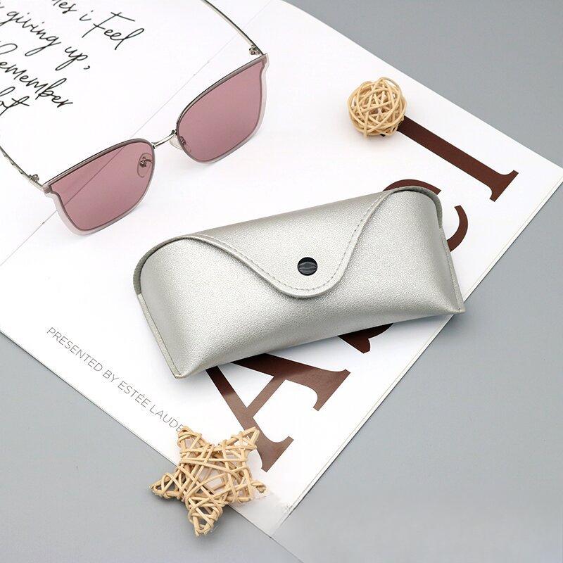 

Коробка для очков Однотонные высококачественные кожаные солнцезащитные очки Очки для близорукости Устойчивые к давлению коробки для солнцезащитных очков Сумки для очков серебряный