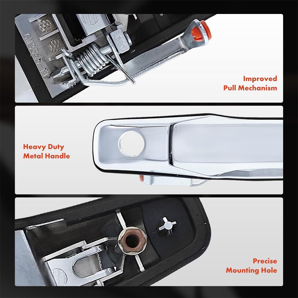 Front LH Upgraded Metal Exterior Door Handle for Silverado 1500 07-13