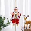Santa Claus Climbing Rope Musical Electric Christmas Decor for Holiday Party Home Office Living Room Apartment Decorations
