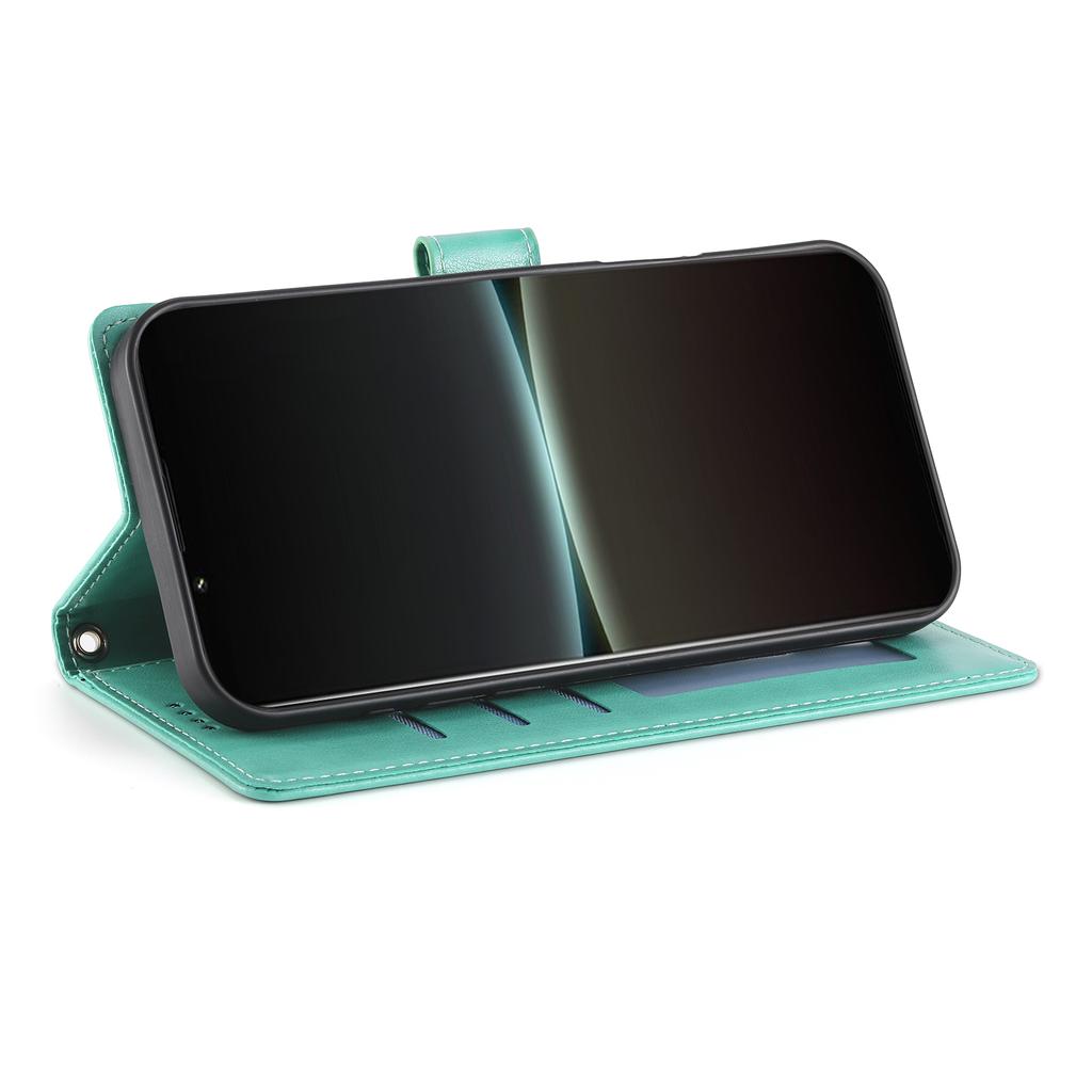 For Sony Xperia 1 VII Wallet Case Butterfly Floral Imprint PU Leather Phone Cover with Wrist Strap