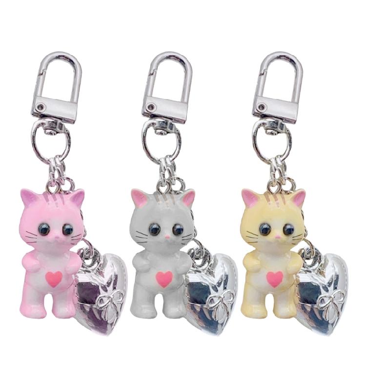 Liebevolle Hängedekorationen Süße Cartoon Katze Herz Schlüsselanhänger Anhänger Schlüsselanhänger Dekoration Taschenanhänger Ornament